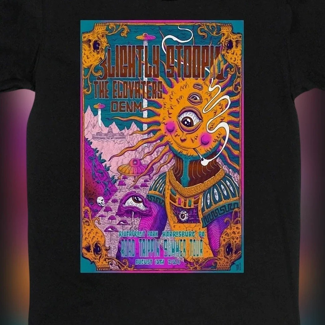 Slightly Stoopid Road Trippin Summer Tour Harrisburg PA Aug 13 2026 Tee, The Elovaters DENM Riverfront Park Concert Shirt
