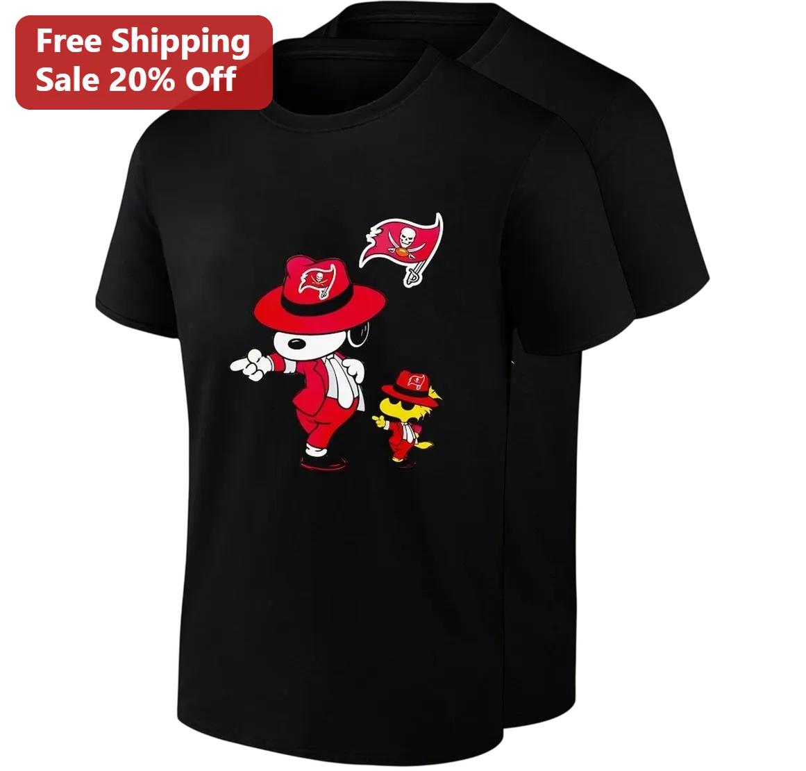 Snoopy and Woodstock Tampa Bay Buccaneers Zoot Suit Tee, Funny Peanuts NFL Football Fan Gift for Men Women