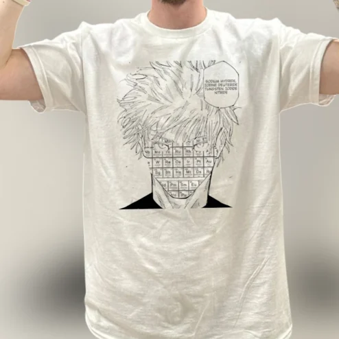 Sodium Hydride Iodine Deuteride Tungsten Iodide Nitride Tee Anime Chemistry Satoru Gojo Graphic Shirt
