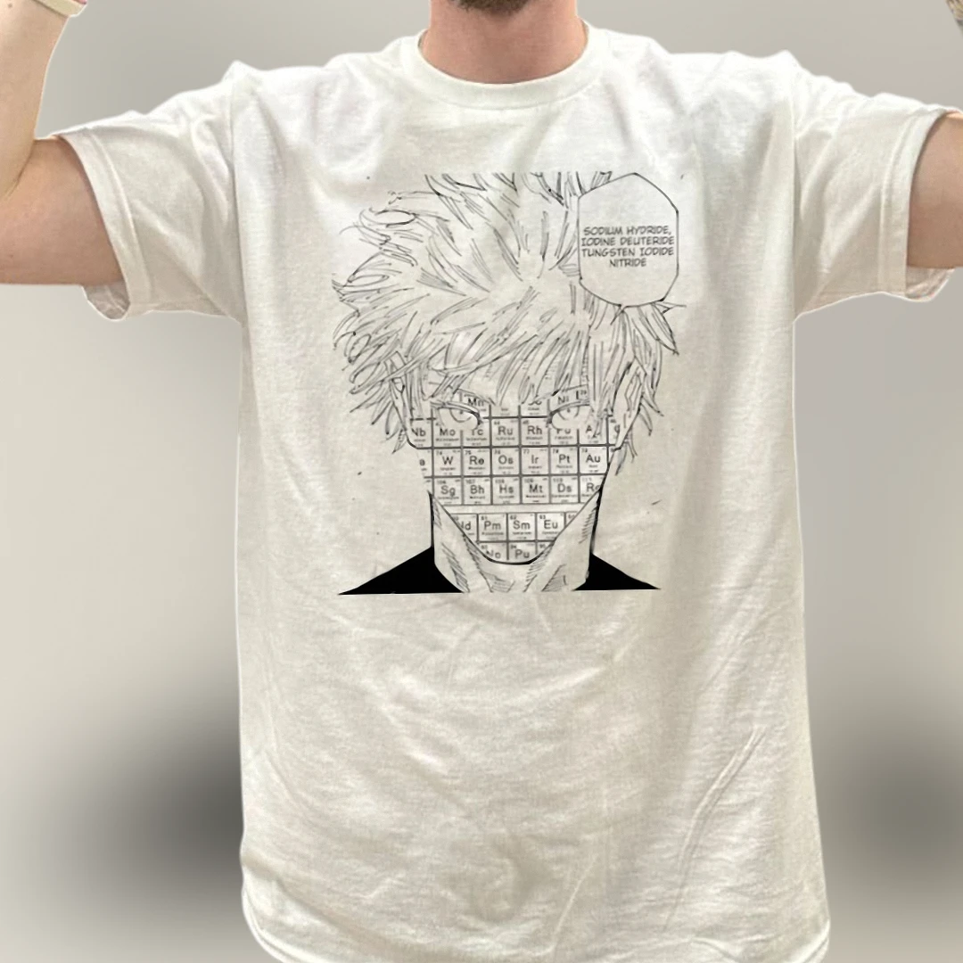 Sodium Hydride Iodine Deuteride Tungsten Iodide Nitride Tee Anime Chemistry Satoru Gojo Graphic Shirt