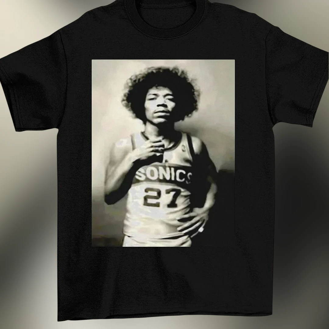 SONICS Tee Jimi Hendrix Seattle SuperSonics Vintage Graphic T-Shirt for Men and Women
