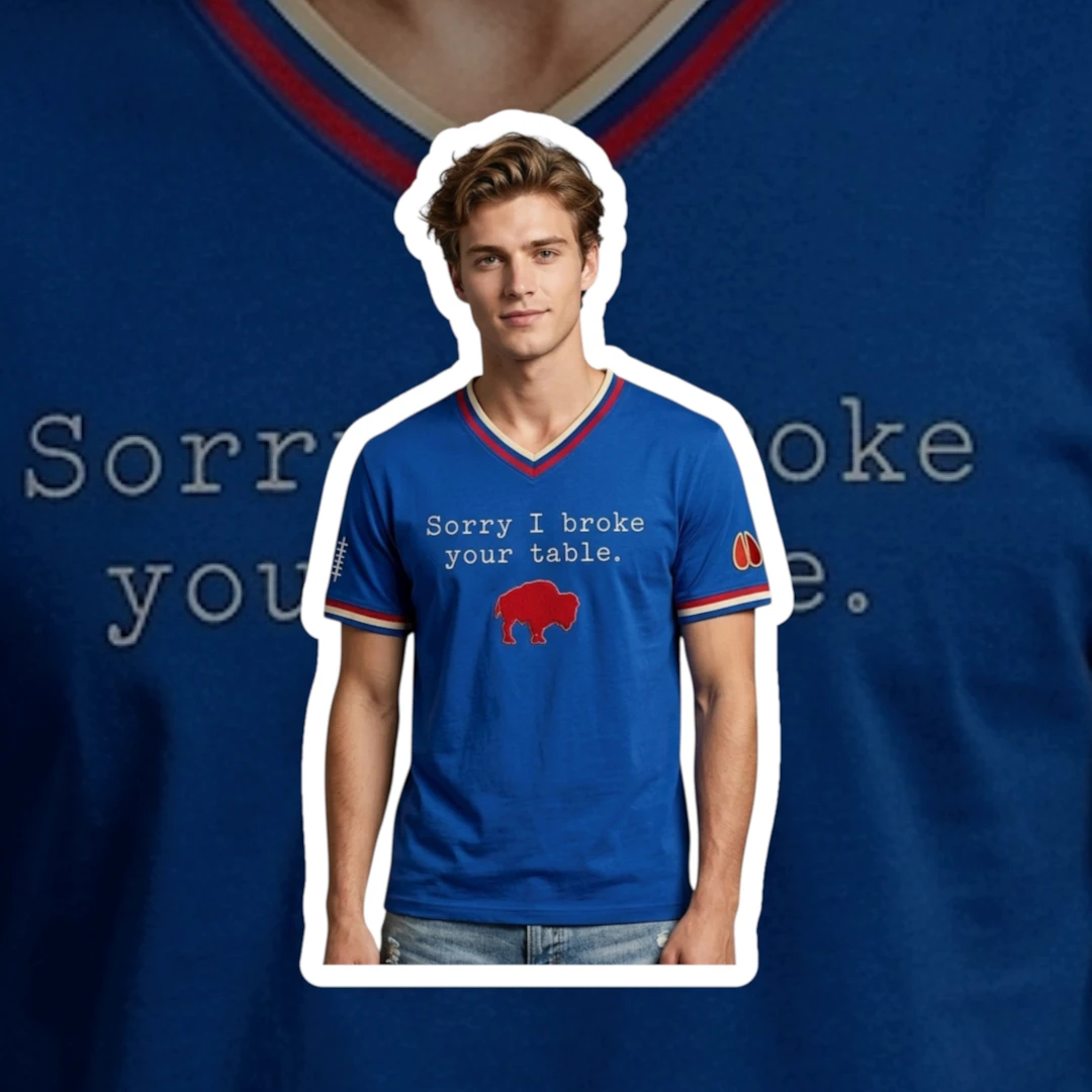 Sorry I Broke Your Table Buffalo Tailgate Tee Funny Football Apology Gift