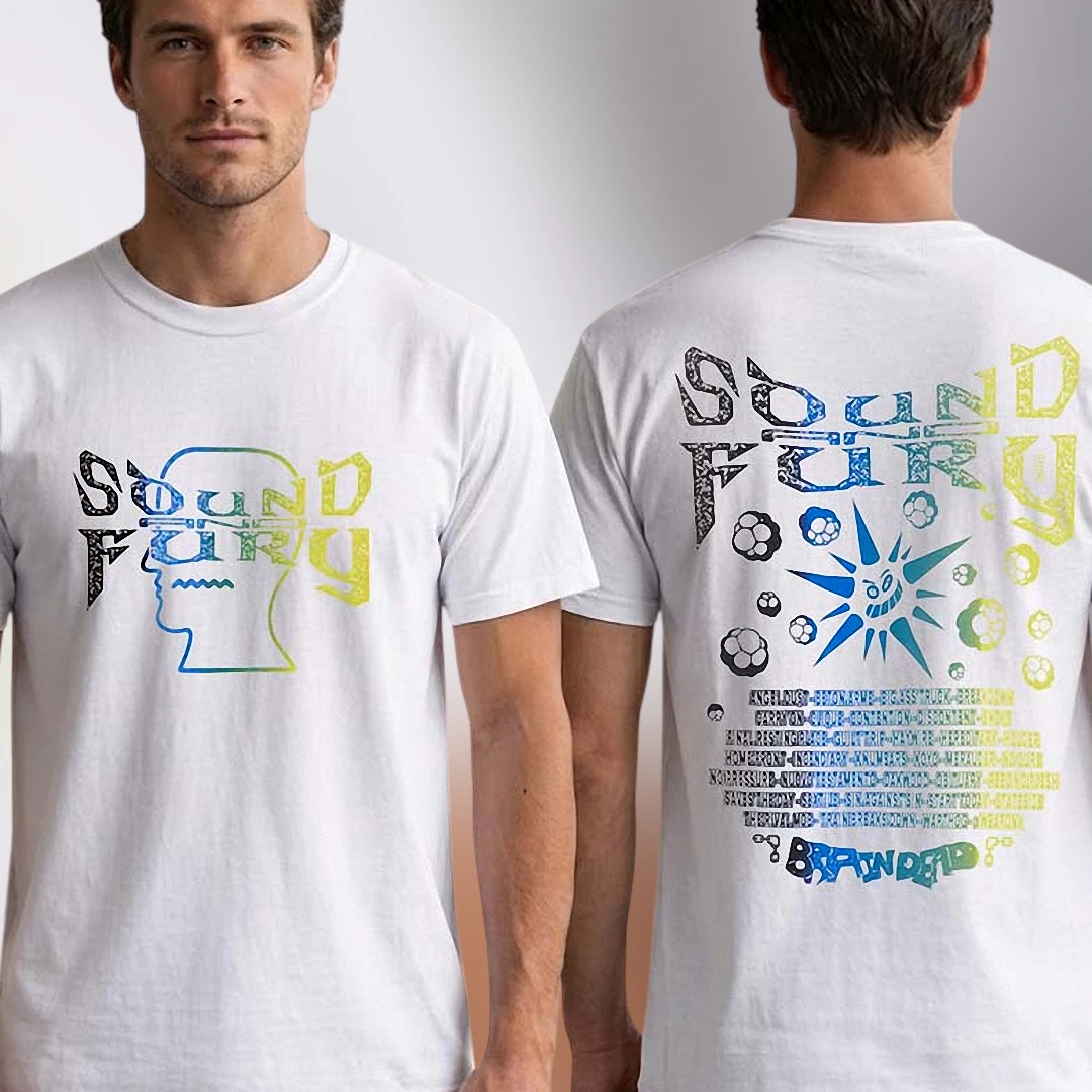 Sound and Fury Hardcore Festival Graphic Tee, Vintage Punk Music Concert Back Print Shirt for Men and Women