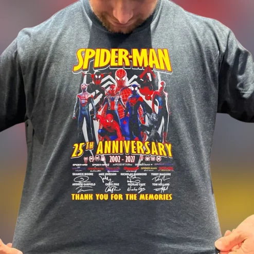 Spider-Man 25th Anniversary 2002-2027 Thank You for the Memories Signatures Tee
