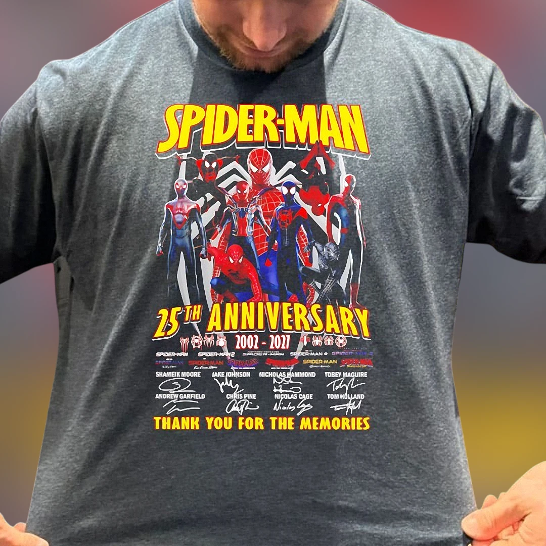Spider-Man 25th Anniversary 2002-2027 Thank You for the Memories Signatures Tee