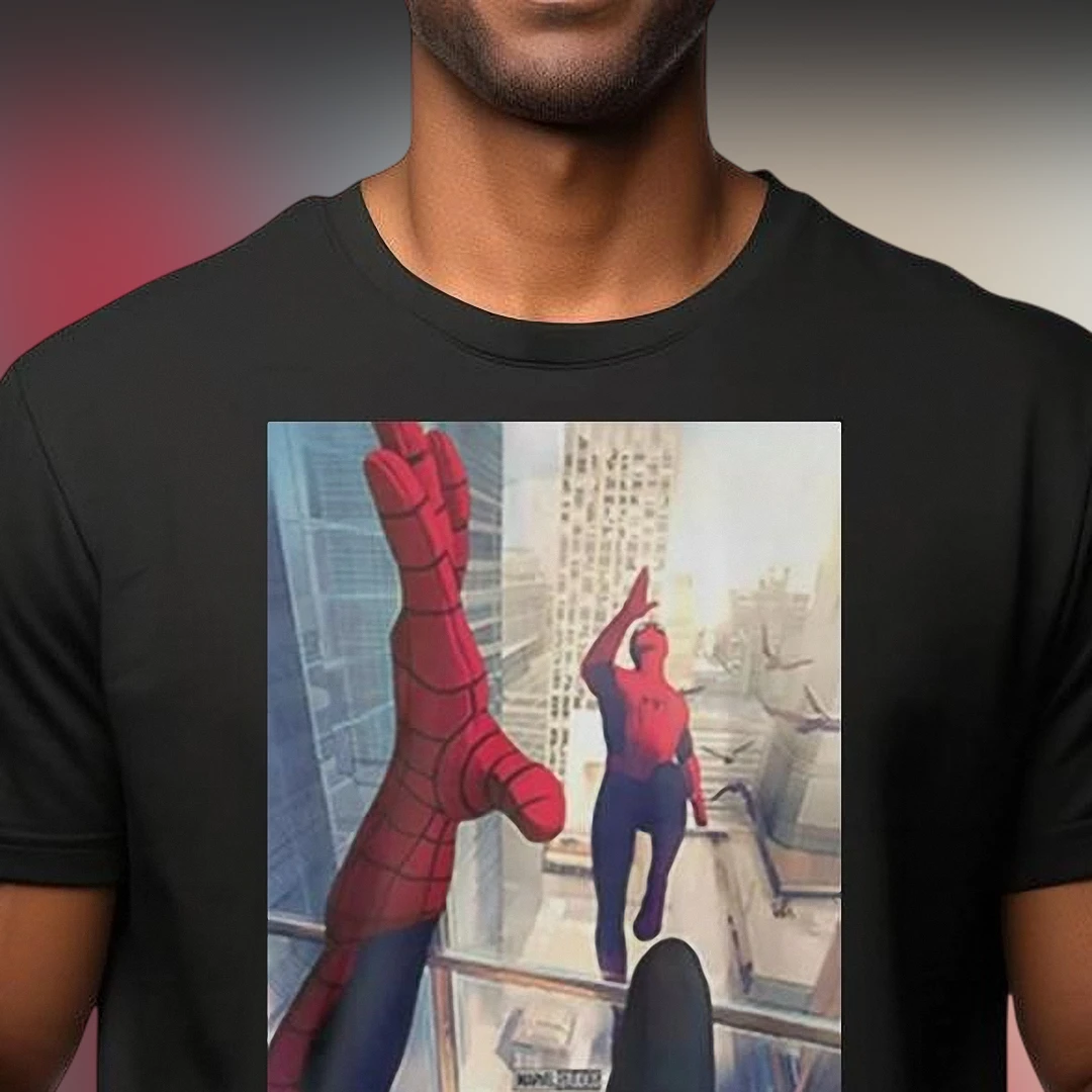 Spider-Man Tee Cityscape Graphic Marvel Superhero T-Shirt for Men and Women