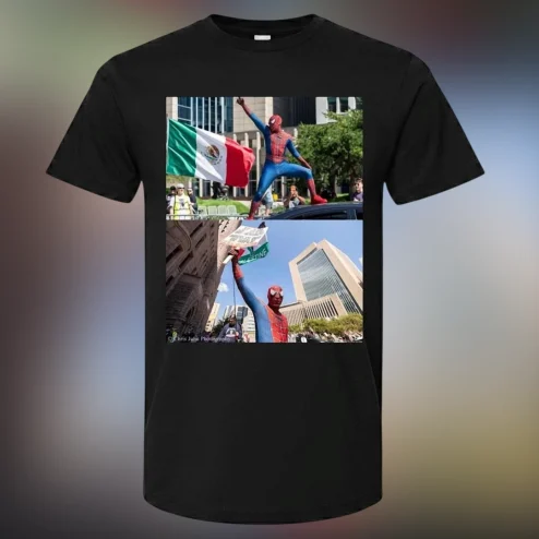 Spider-Man Tee Protest Photo Graphic T-Shirt for Men and Women