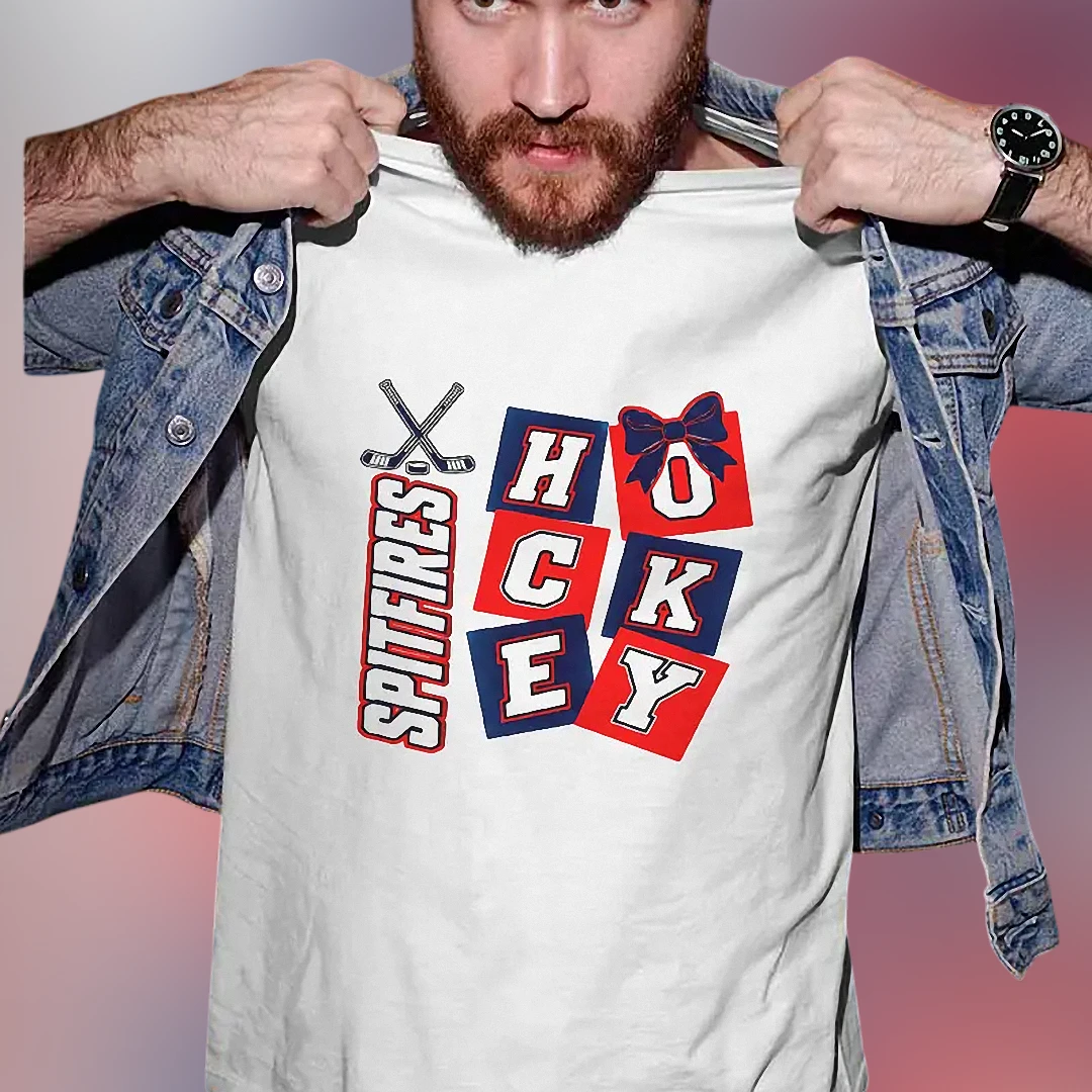 Spitfires Hockey Tee, Sport Team Fan Shirt, Game Day Hockey Apparel