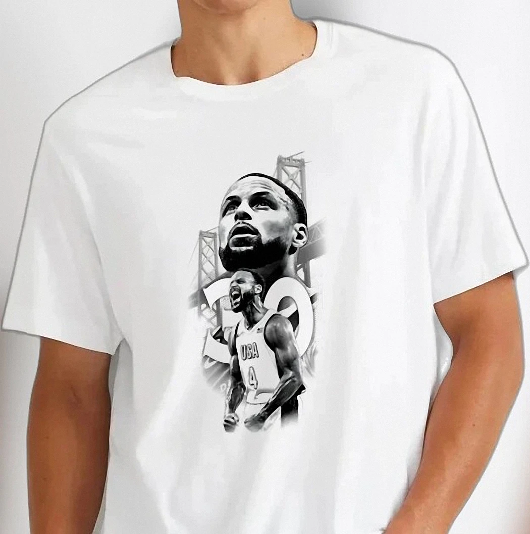 Stephen Curry Graphic Tee, Retro Basketball Fan Shirt, Steph Curry Portrait Game Day Tee