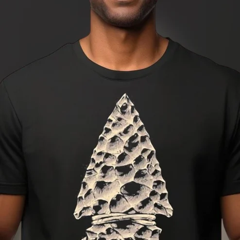 Stone Arrowhead Primitive Artifact Tee Prehistoric Stone Tool Graphic T-Shirt