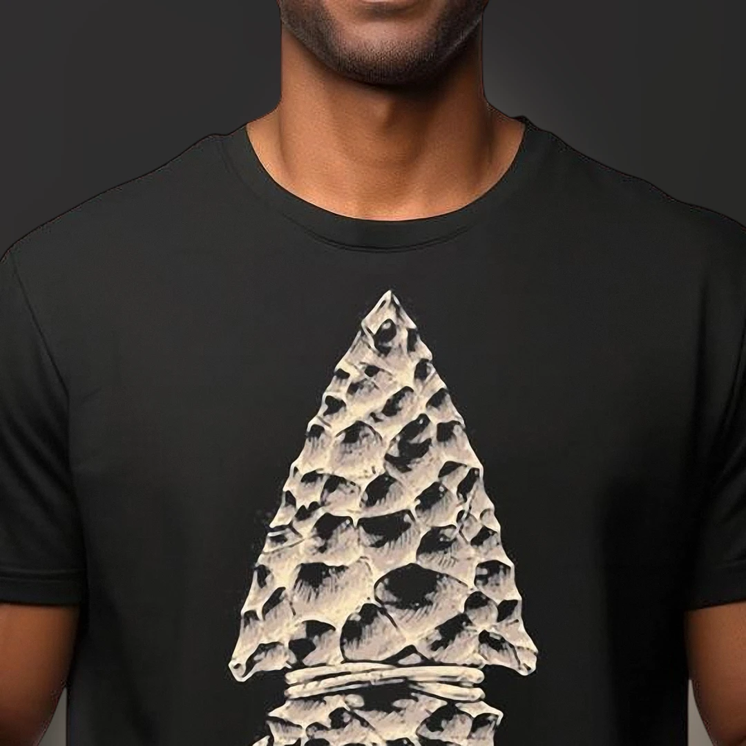 Stone Arrowhead Primitive Artifact Tee Prehistoric Stone Tool Graphic T-Shirt