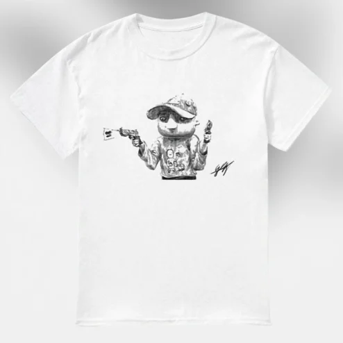 Street Art Cartoon Sketch Tee Hand Drawn Graffiti Urban Character Graphic T-Shirt