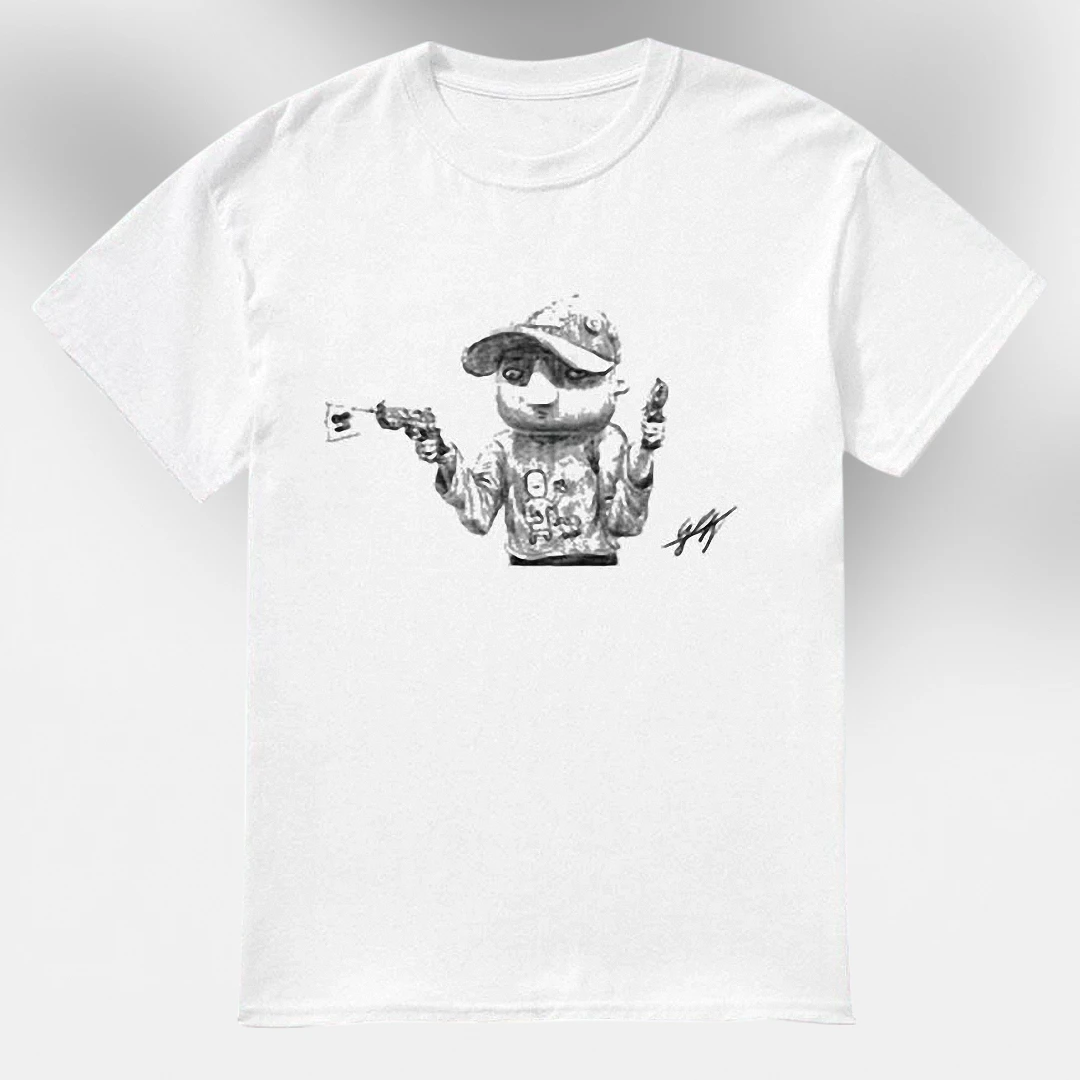Street Art Cartoon Sketch Tee Hand Drawn Graffiti Urban Character Graphic T-Shirt