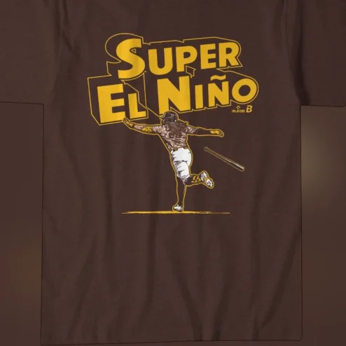 Super El Niño Fernando Tatis Jr Tee Vintage Baseball Bat Flip Graphic Shirt for Sports Fans