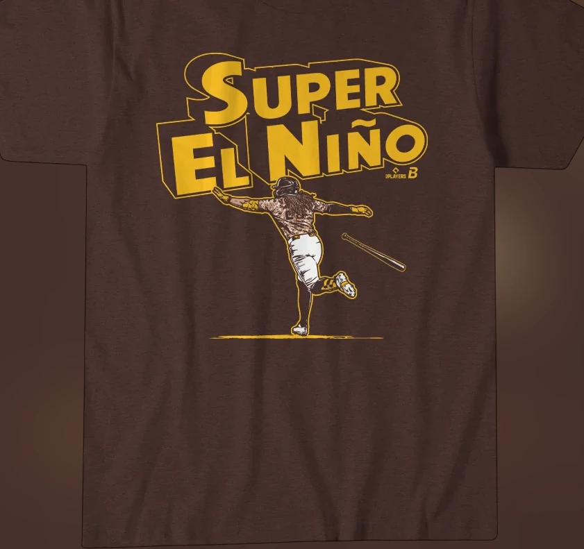 Super El Niño Fernando Tatis Jr Tee Vintage Baseball Bat Flip Graphic Shirt for Sports Fans