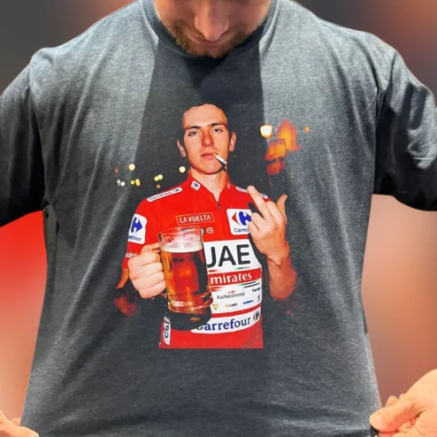 Tadej Pogačar Funny Cycling Meme Graphic Tee for Fans