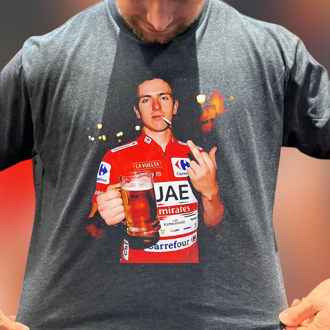 Tadej Pogačar Funny Cycling Meme Graphic Tee for Fans