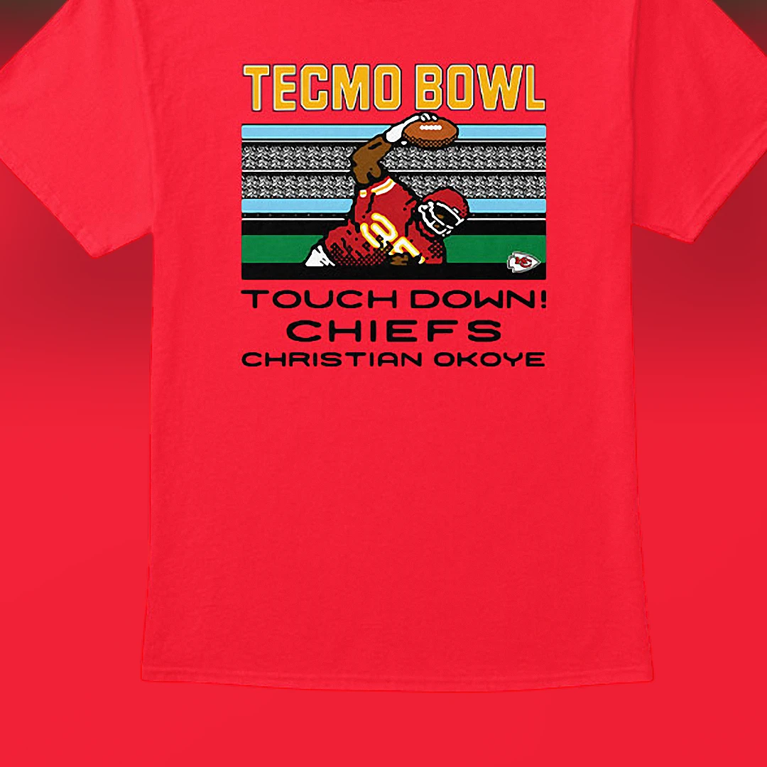Tecmo Bowl Christian Okoye Kansas City Chiefs Retro Football Tee, Vintage 8-Bit Gaming Graphic Shirt