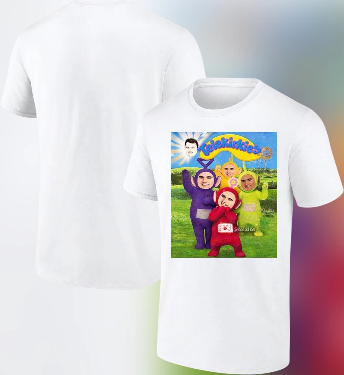 Telekirkies Tee Funny Meme Parody Teletubbies Graphic T-Shirt