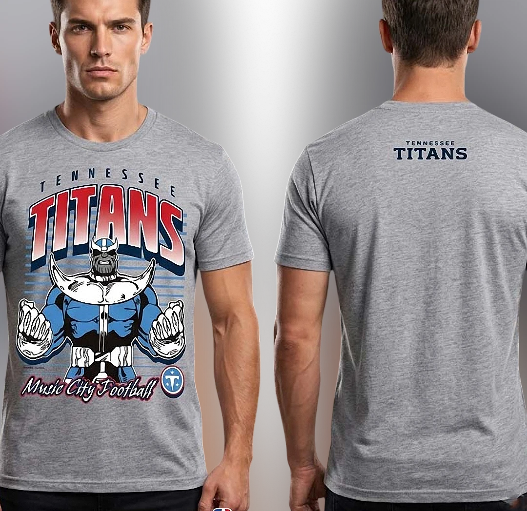 Tennessee Titans Music City Football Thanos Graphic Tee, Game Day Football Fan Shirt
