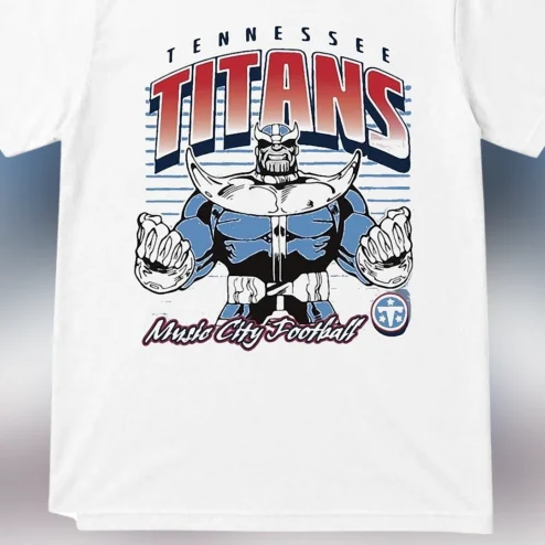 Tennessee Titans Music City Football Thanos Tee, Game Day Mashup Fan Graphic Shirt