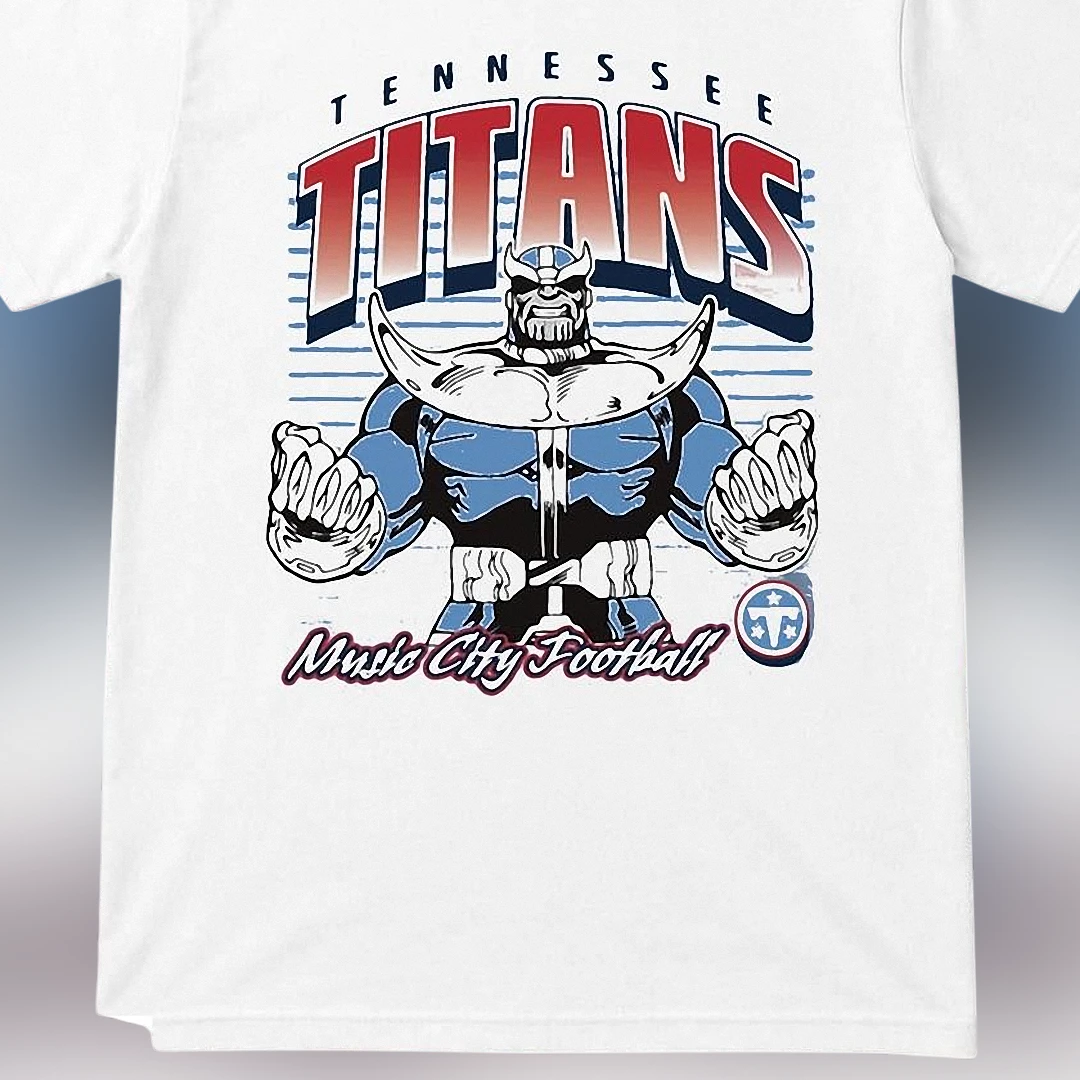 Tennessee Titans Music City Football Thanos Tee, Game Day Mashup Fan Graphic Shirt