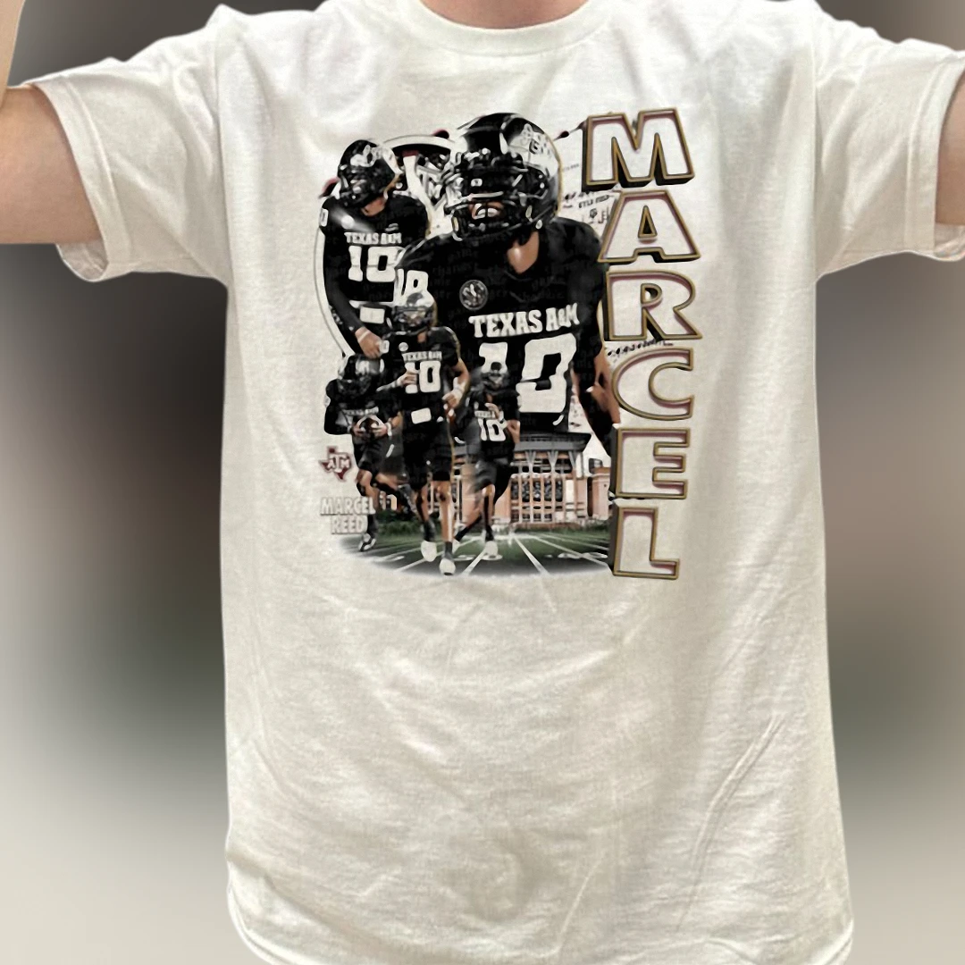 Texas A&M Reed Tee Vintage Football Quarterback Graphic Shirt for College Sports Fans