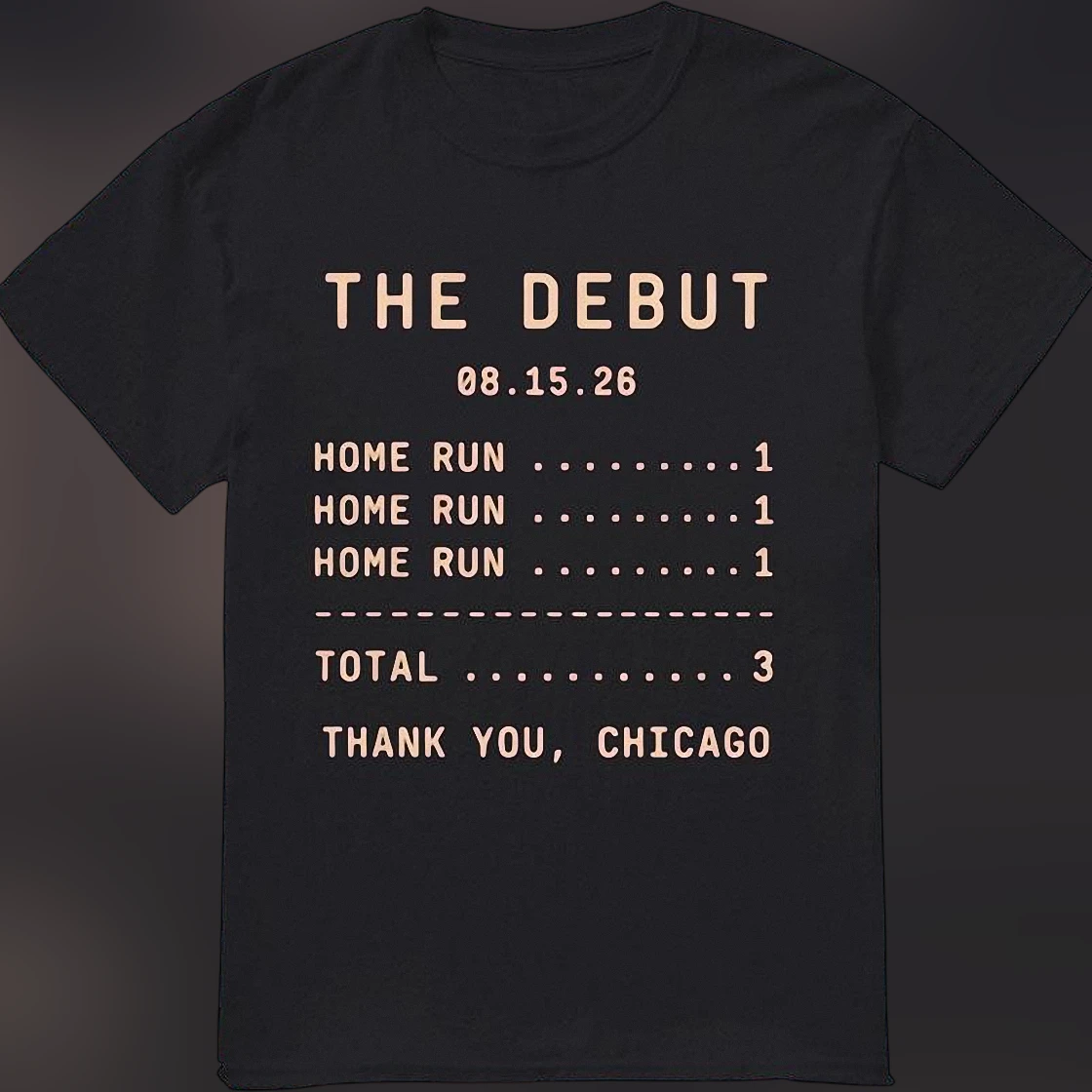 Thank You Chicago Baseball Tee The Debut Home Run Sports Fan Game Day Graphic Shirt