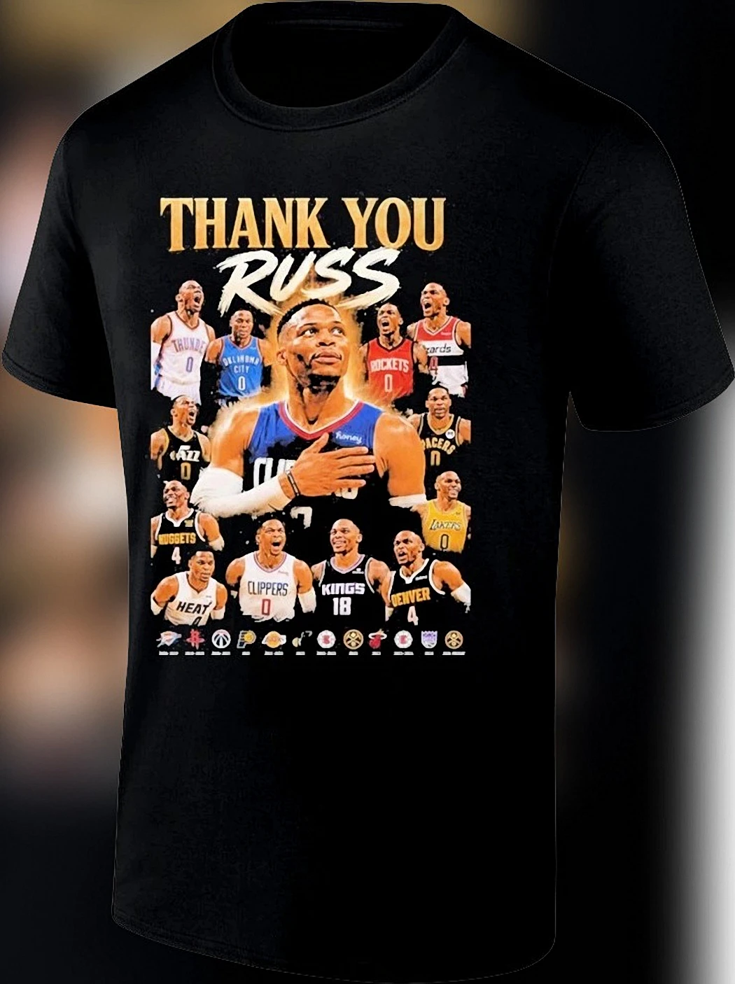 Thank You Russ Russell Westbrook Vintage Bootleg Tee, Retro Basketball Graphic Tribute T-Shirt for Sports Fans