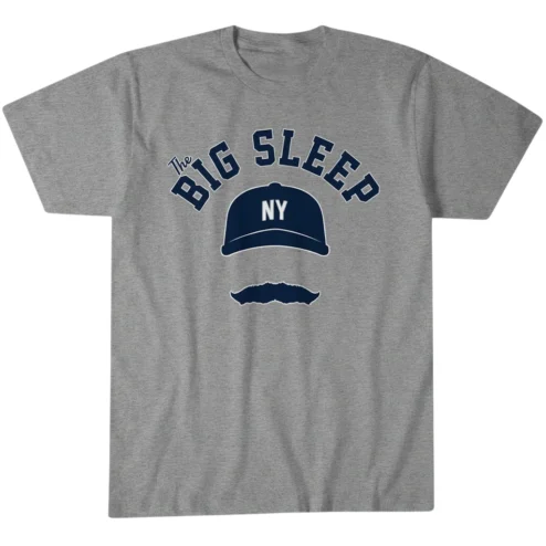 The Big Sleep NY Baseball Cap Mustache Graphic Tee for Men