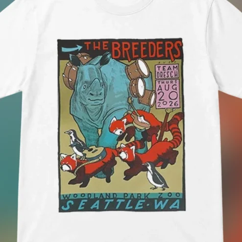 The Breeders Team Dresch Woodland Park Zoo Seattle WA Tee, Indie Rock Concert Tour 2026 Graphic Shirt