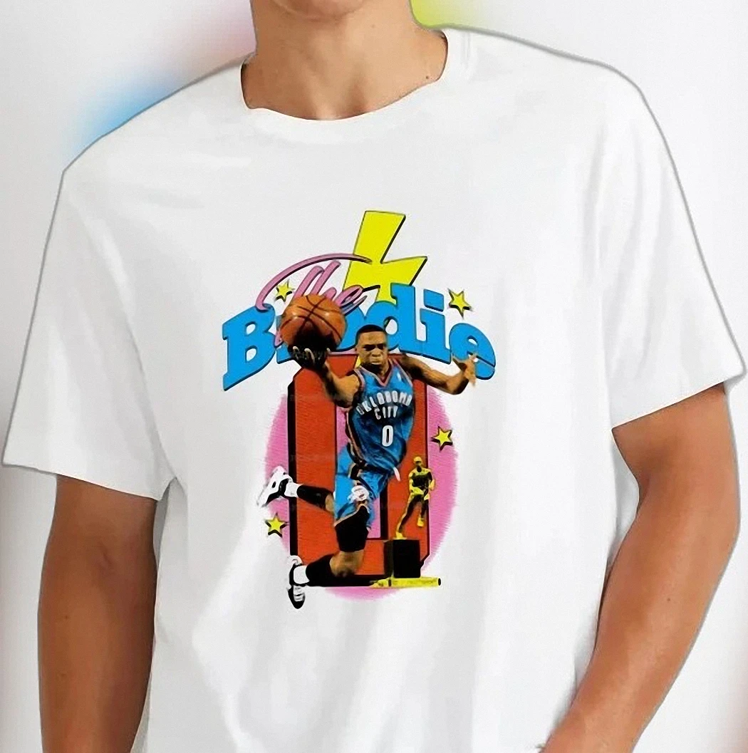 The Brodie Russell Westbrook OKC Thunder Tee Vintage 90s Basketball Graphic Shirt