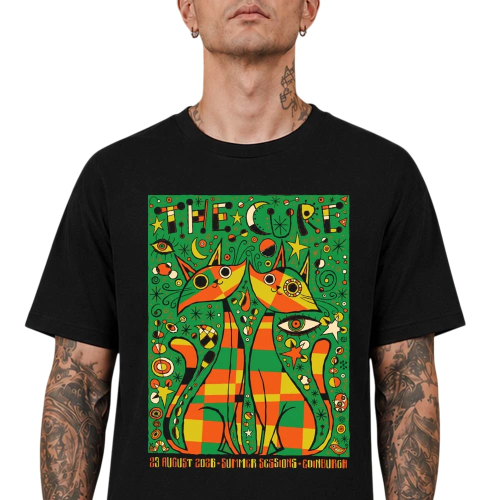 The Cure 23 August 2026 Edinburgh Summer Sessions Concert Tee, Retro Cats Festival Band Graphic Shirt