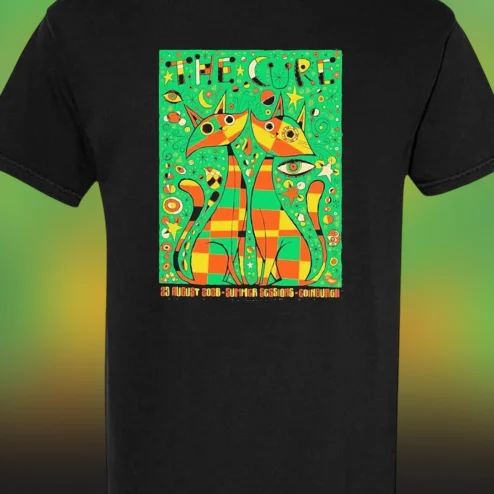The Cure 23 August 2026 Summer Sessions Edinburgh Tee, Psychedelic Cats Band Concert Graphic Shirt