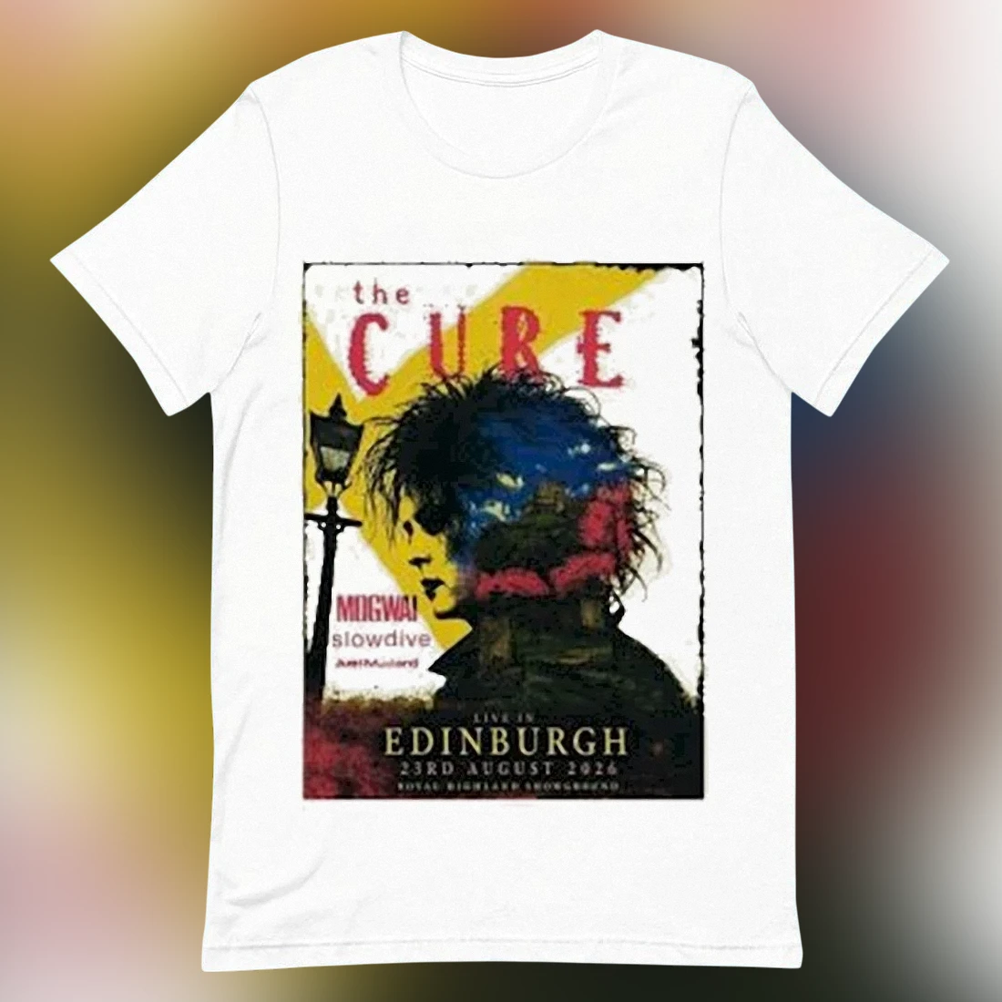 The Cure Live in Edinburgh 23rd August 2026 Tee Robert Smith Concert Tour Graphic Shirt