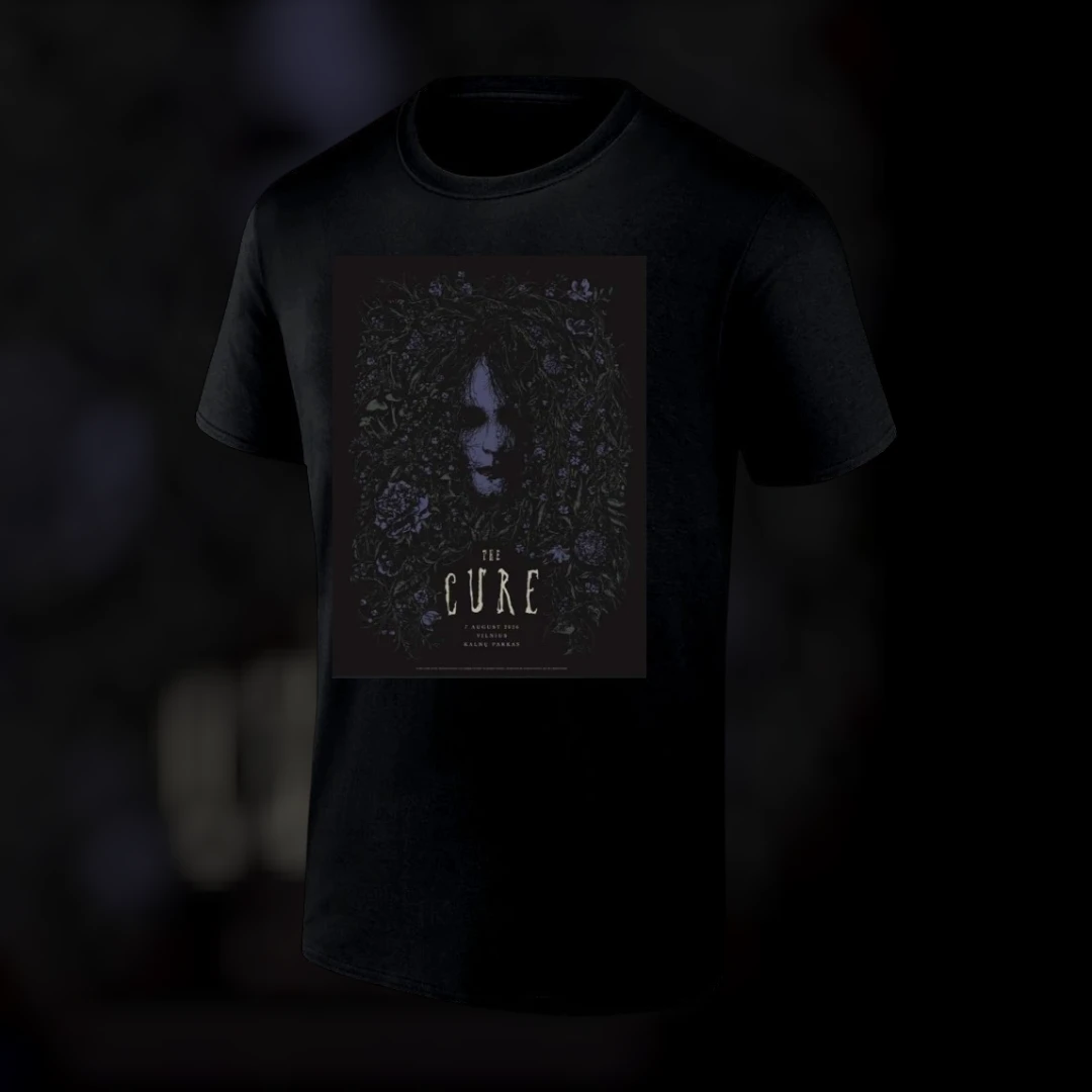 The Cure Robert Smith Vilnius Kalnu Parkas 2016 Goth Rock Concert Tee