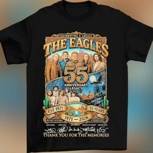 The Eagles Celebrating A Legacy 55th Anniversary Tee, 1971-2026 Thank You For The Memories Vintage Classic Rock Band Shirt