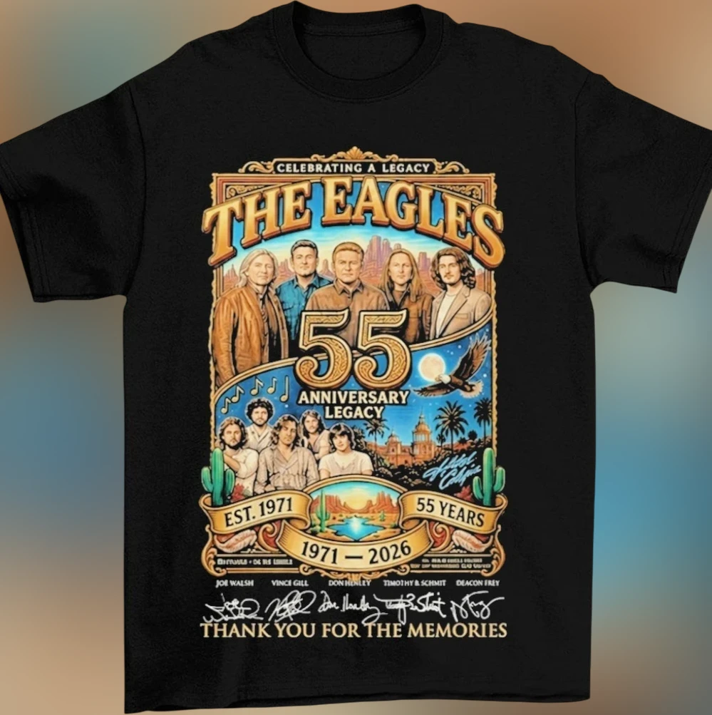 The Eagles Celebrating A Legacy 55th Anniversary Tee, 1971-2026 Thank You For The Memories Vintage Classic Rock Band Shirt