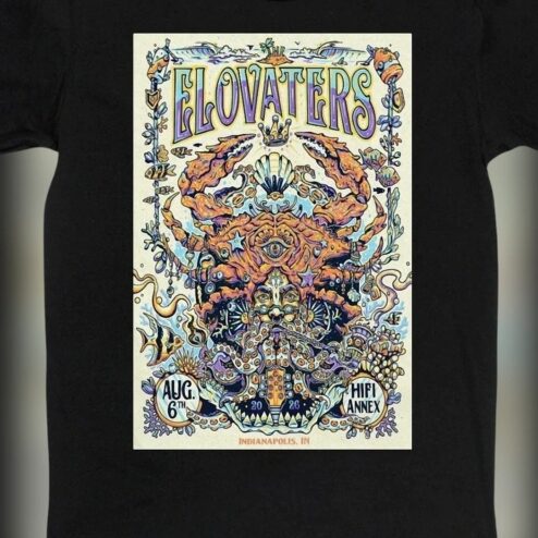 The Elovaters Aug 6 2026 Indianapolis Concert Tee, HI-FI Annex Tour Poster Graphic T-Shirt Live Music Souvenir