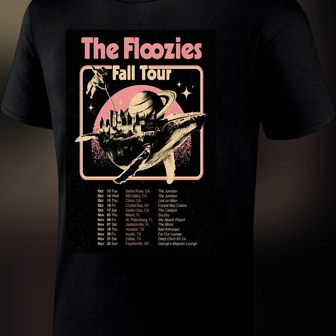 The Floozies Fall Tour Tee, Vintage Style Space Whale Concert Graphic T-Shirt, Electronic Music Fan Souvenir Gift