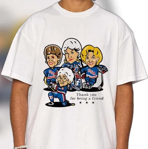 The Golden Girls USA Hockey Thank You For Being A Friend Tee Retro TV Show Fan Graphic Shirt