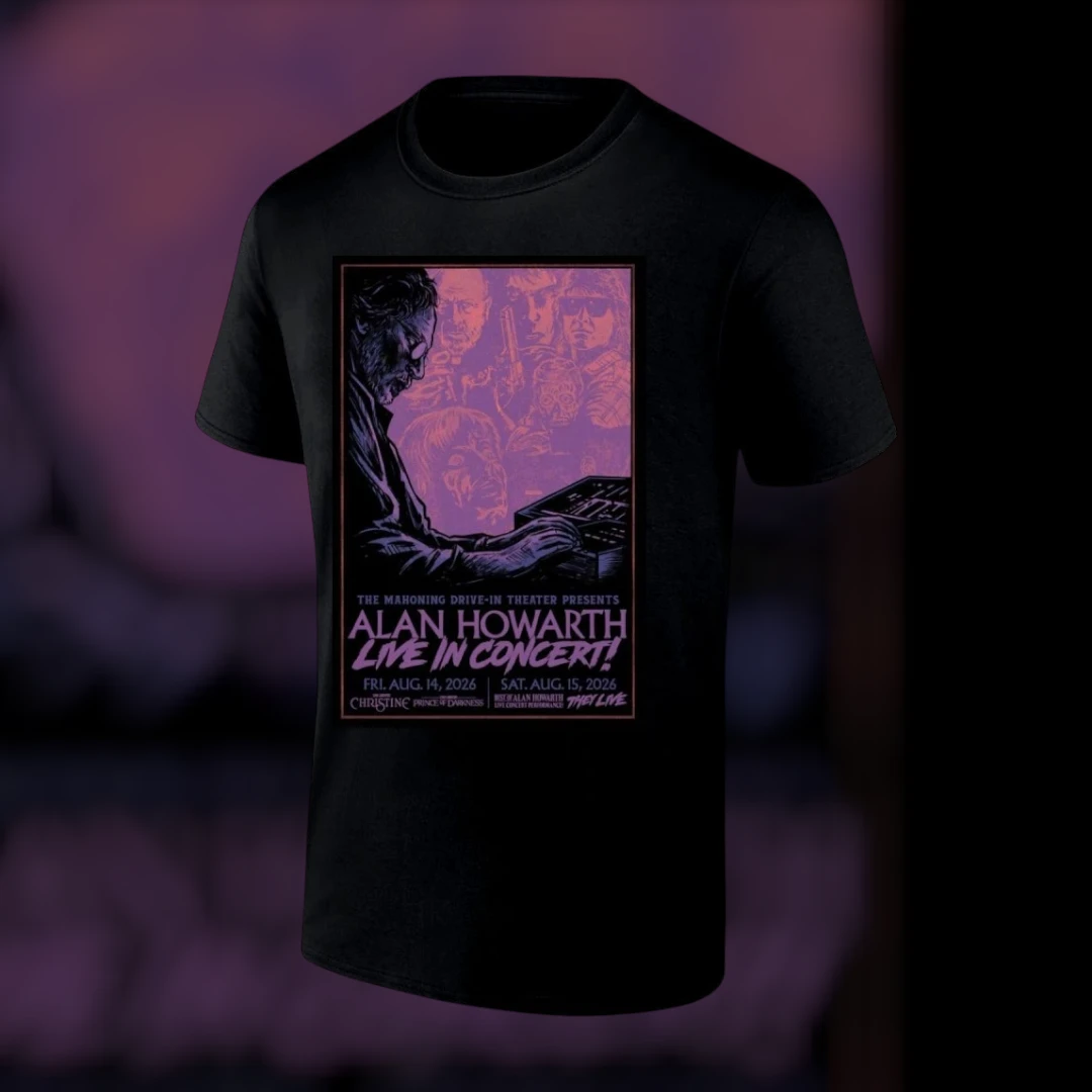 The Mahoning Drive-In Theater Alan Howarth Live In Concert Tee Retro Synthwave Event Souvenir Shirt