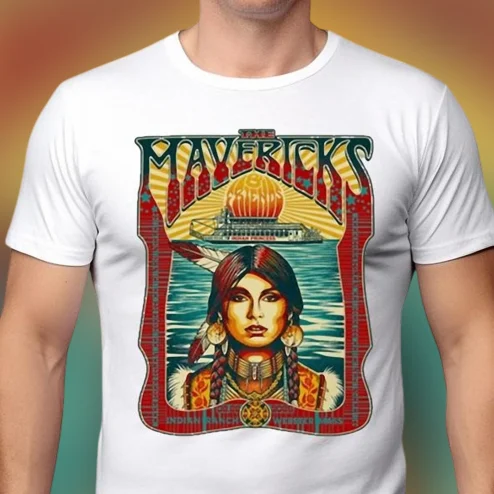 The Mavericks Friends Indian Ranch Webster MA Concert Souvenir Tee, Retro Americana Live Tour Music Fan Shirt