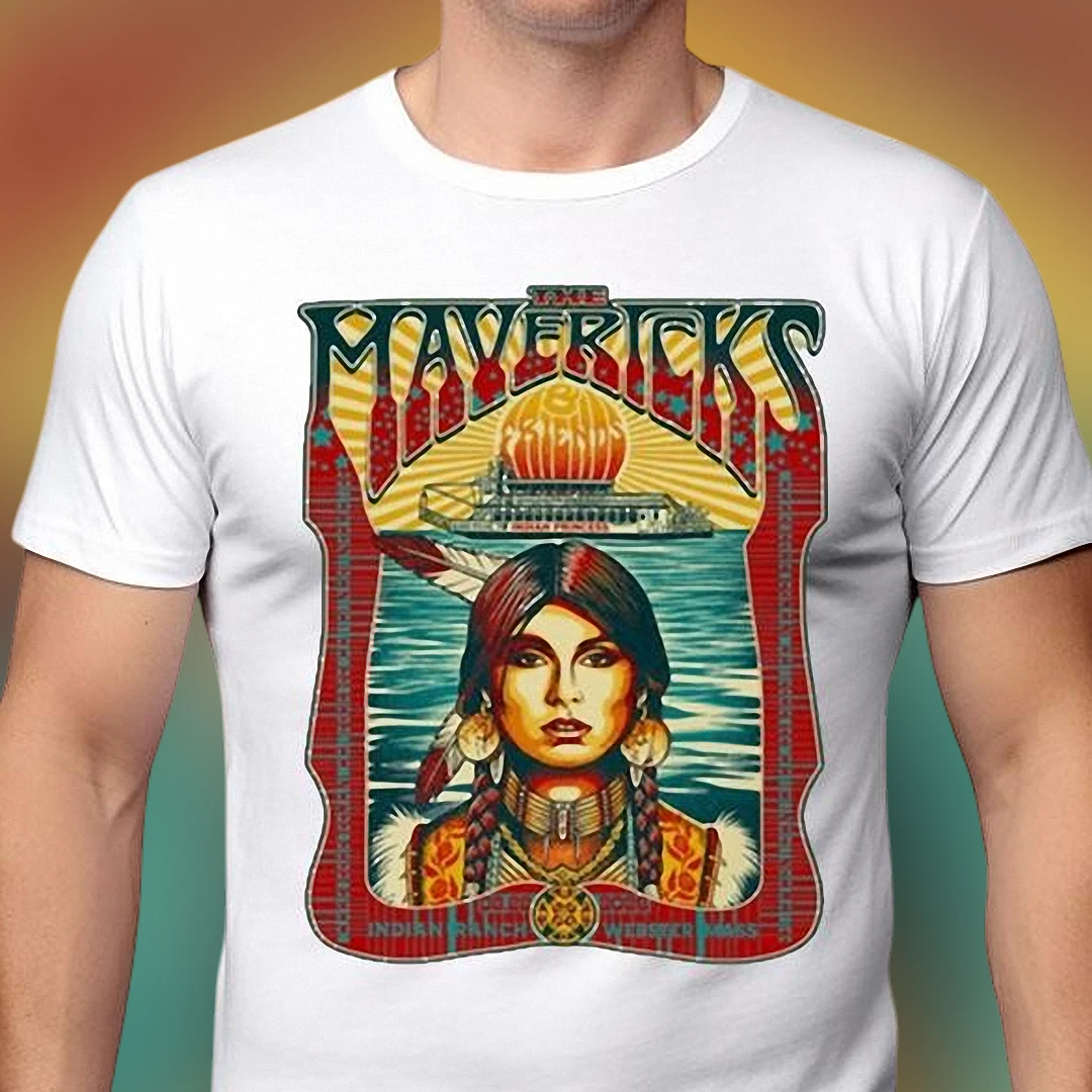 The Mavericks Friends Indian Ranch Webster MA Concert Souvenir Tee, Retro Americana Live Tour Music Fan Shirt