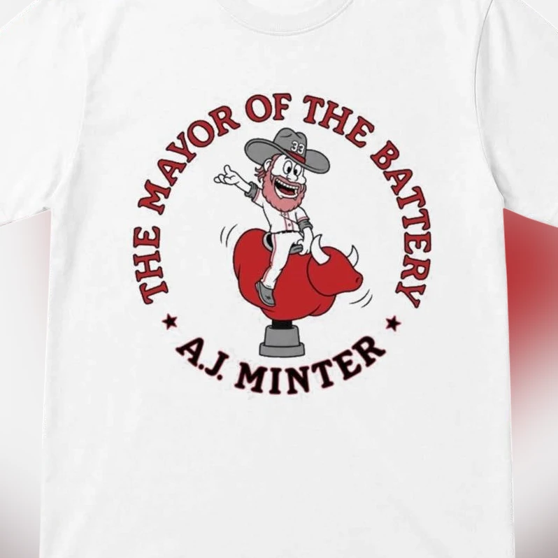 The Mayor of the Battery A.J. Minter Tee Baseball Fan Graphic Shirt