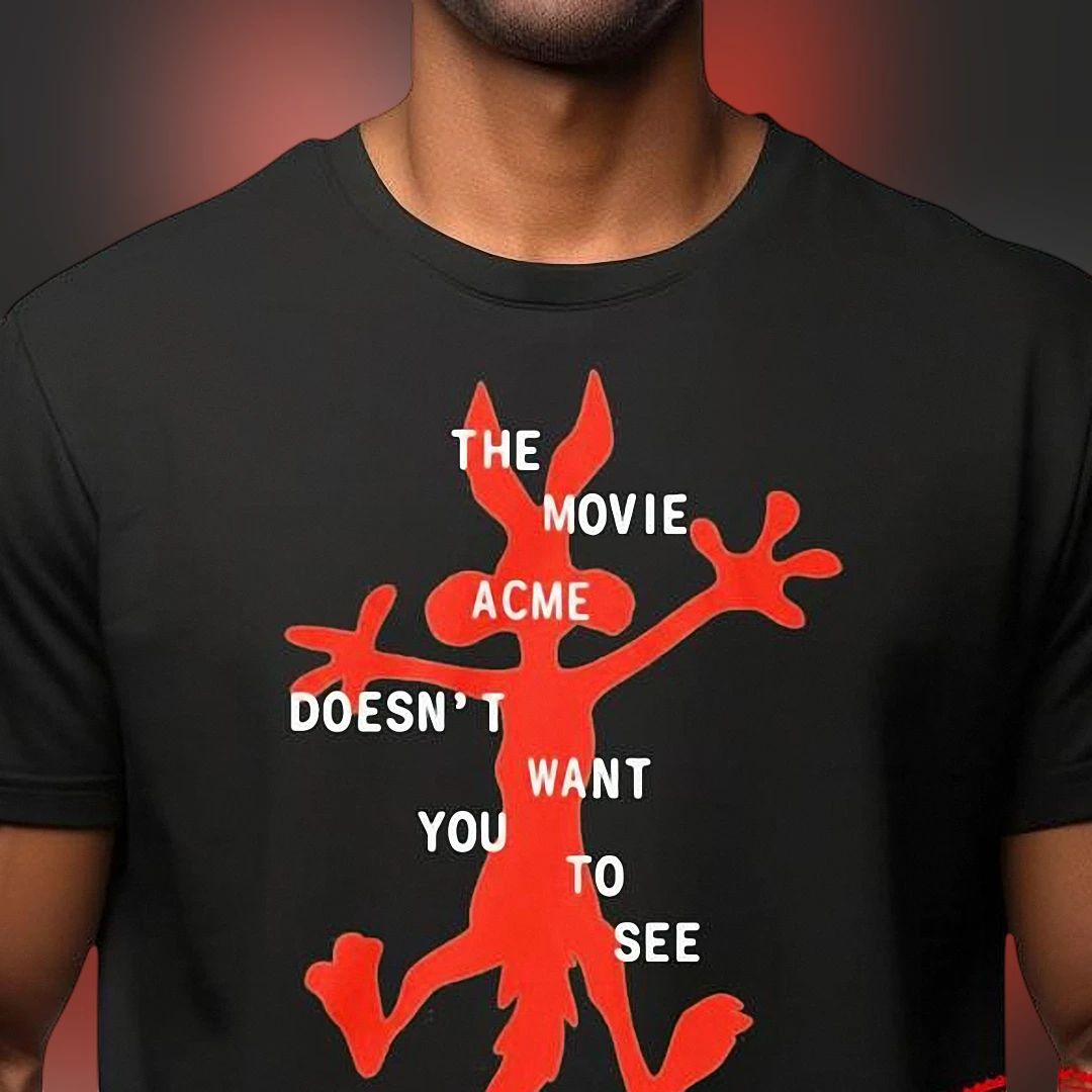 The Movie Acme Doesn't Want You to See Tee Wile E Coyote Parody Graphic Shirt