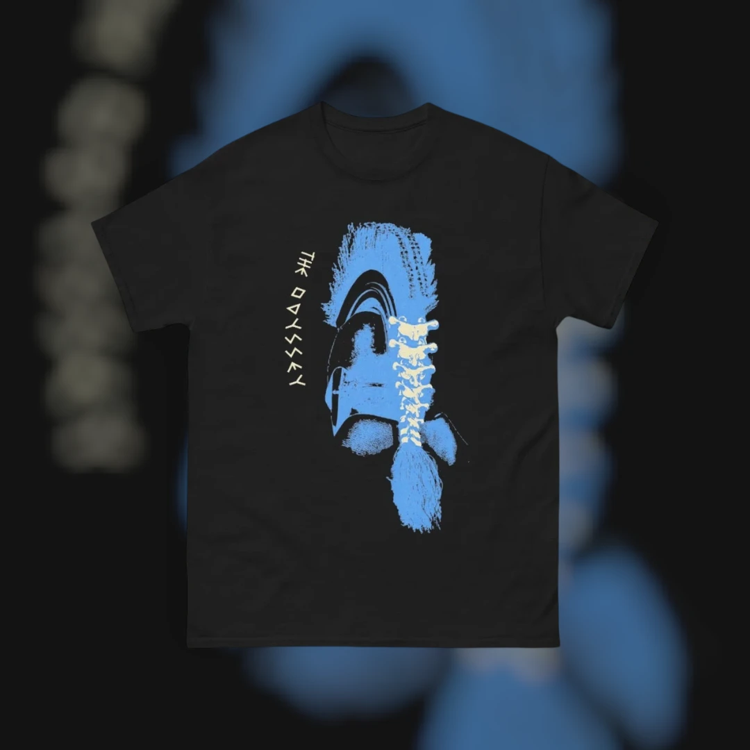 The Odyssey Tee Abstract Spartan Helmet Graphic Greek Mythology Classic Literature Shirt