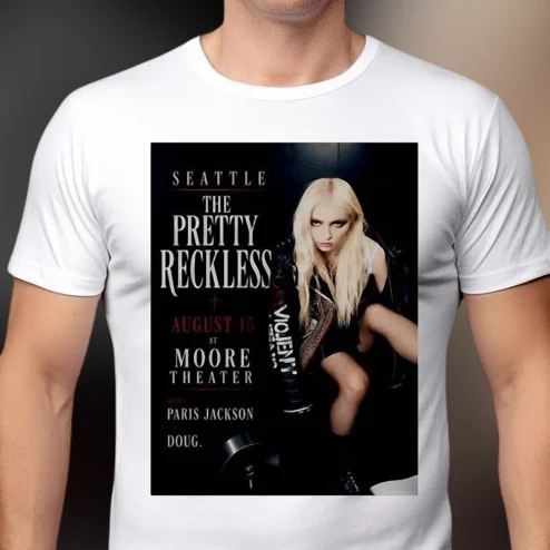 The Pretty Reckless Seattle Moore Theater August 15 Concert Tee, Taylor Momsen Rock Tour Shirt