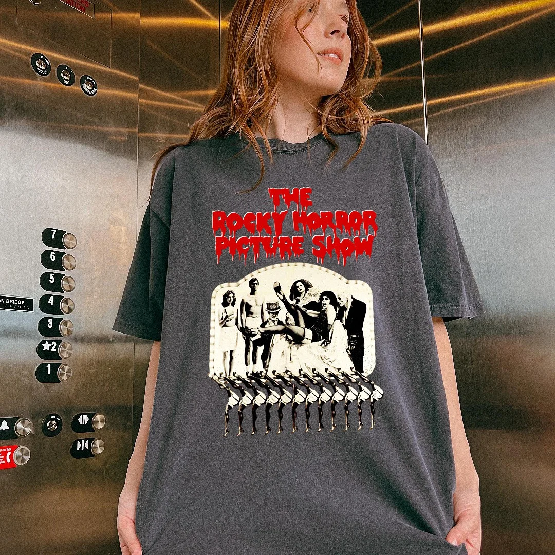 The Rocky Horror Picture Show Tee Vintage Cast Graphic Shirt Cult Classic Movie Fan Gift