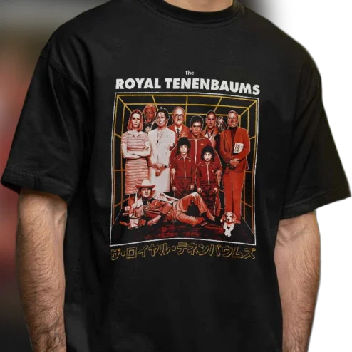 The Royal Tenenbaums Wes Anderson Movie Graphic Tee, Vintage Cult Film Cast Poster Shirt Gift for Cinephiles